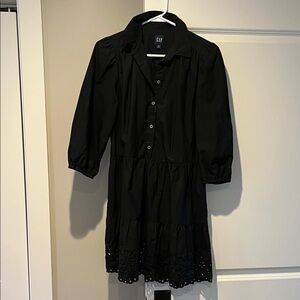 GAP Black Button-Up Mini Dress